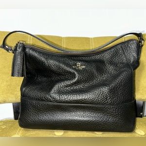 Kate Spade New York Black Pebbled Leather Tassel Shoulder Bag